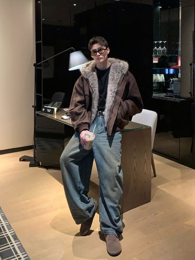 ヴィンテージウォッシュパッチワイドデニム OR4855 - 韓国メンズファッション通販 - ORUN - 