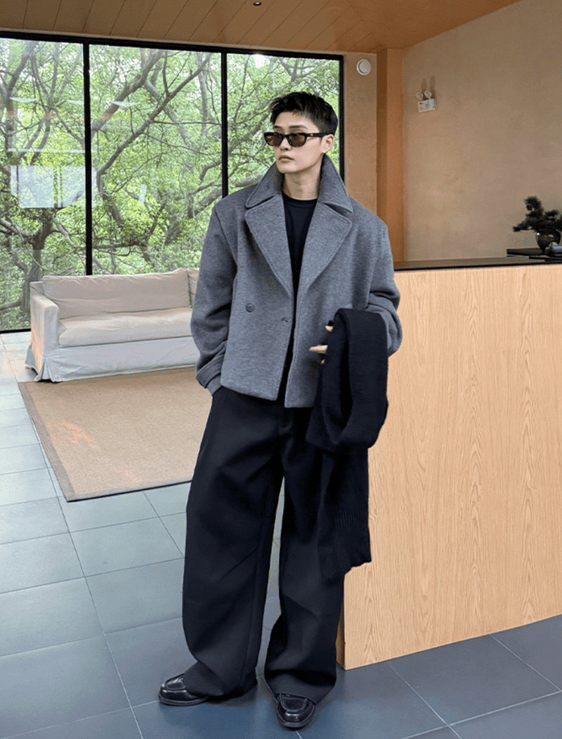 ショートウールブレンド 上質ラペルジャケット OR4857 - 韓国メンズファッション通販 - ORUN - 