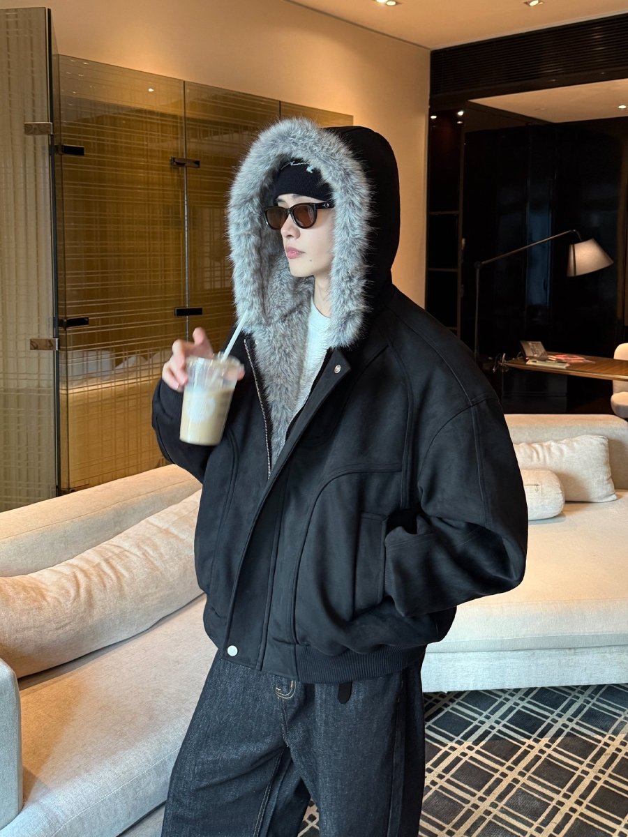 291295HOMME ミリタリー ラクーンファー ボア コーティングジャケット 291295HOMME ミリタリー ラクーンファー ボア コーティングジャケット