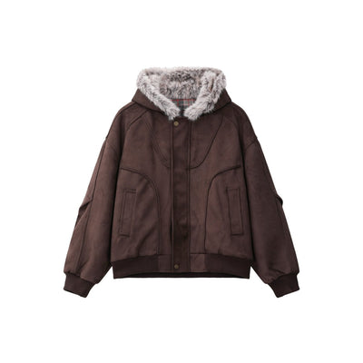 フェイクスエードボアフードエアリーコート OR4859 - 韓国メンズファッション通販 - ORUN - 