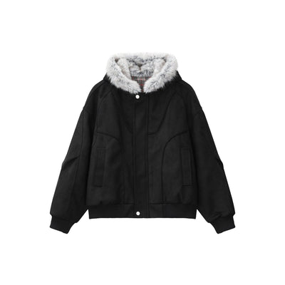 フェイクスエードボアフードエアリーコート OR4859 - 韓国メンズファッション通販 - ORUN - 