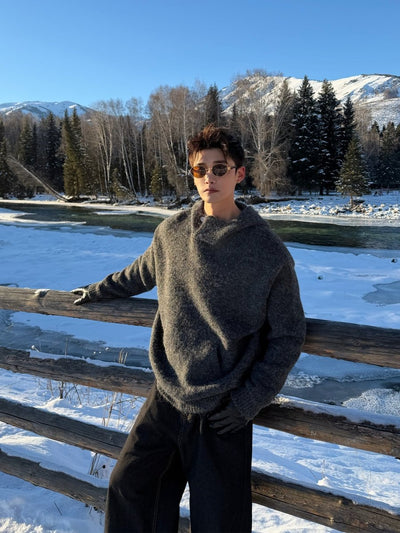 ウール混ハイネックフードニット OR4875 - 韓国メンズファッション通販 - ORUN - 