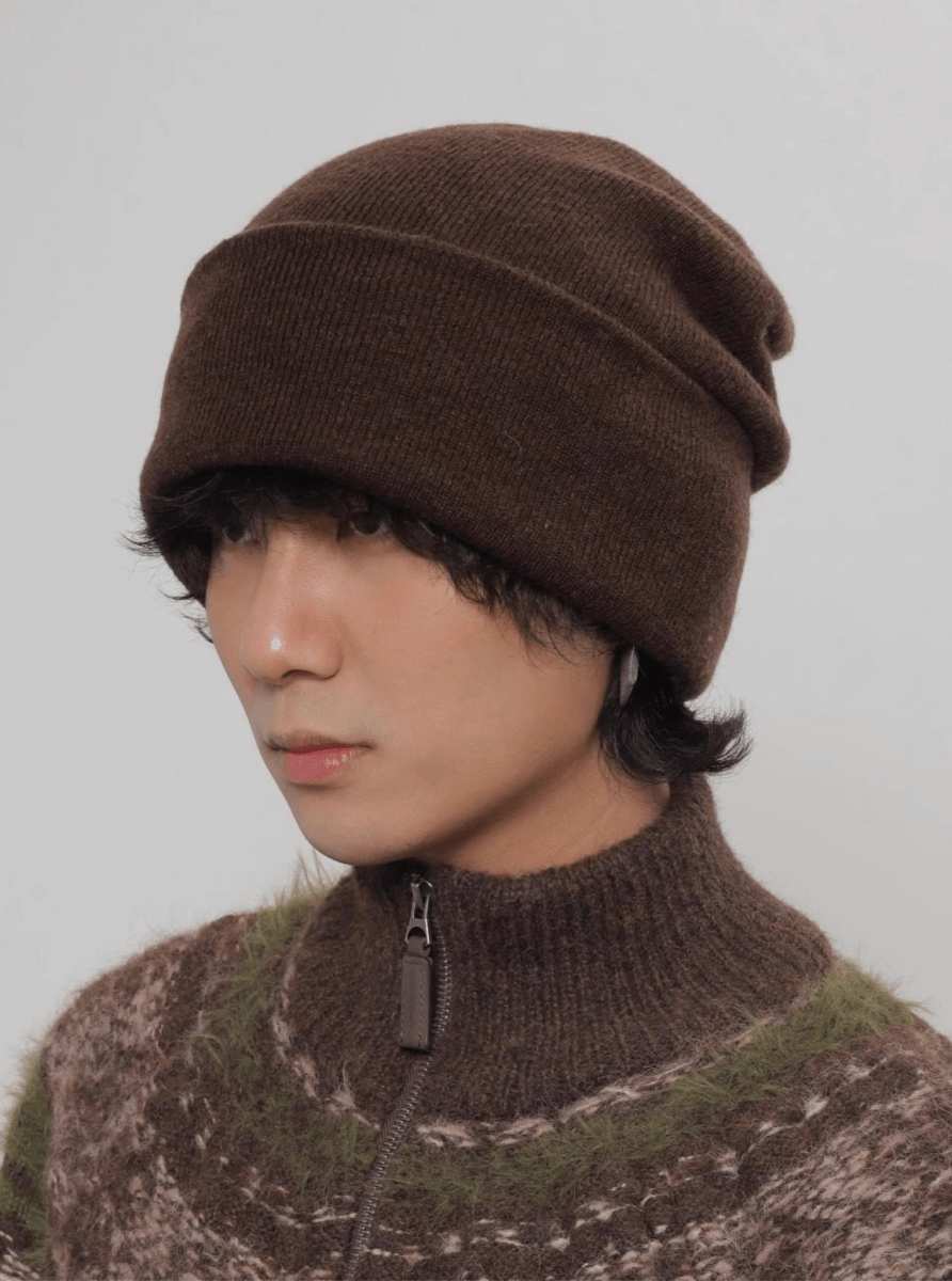 カシミヤブレンドスロウチニットビーニー OR4891 – 韓国メンズ