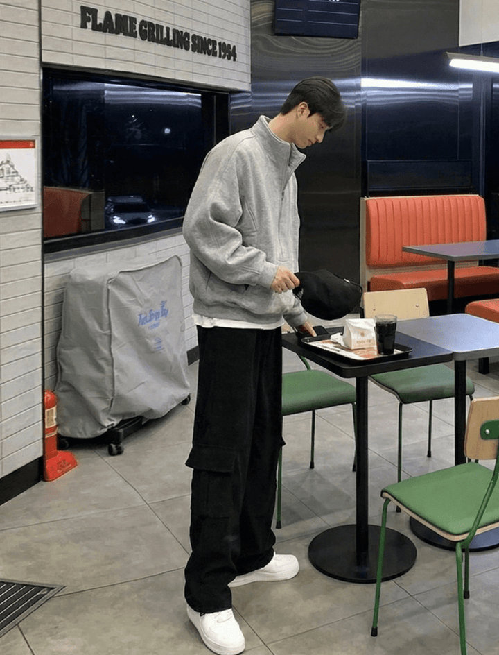 ヴィンテージ ハーフジップ スウェットプルオーバー OR4976 – 韓国