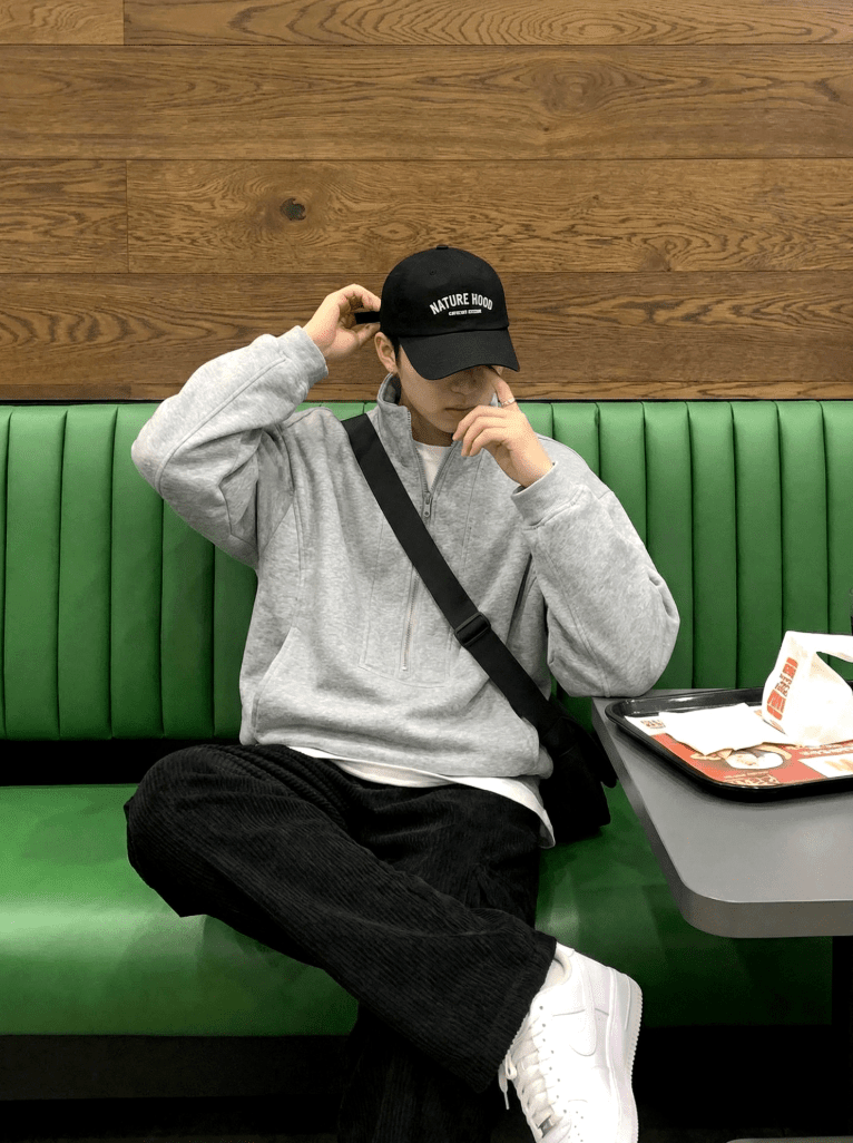 ヴィンテージ ハーフジップ スウェットプルオーバー OR4976 – 韓国