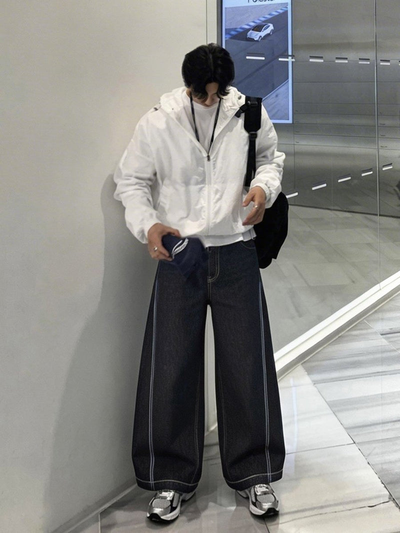 カーブシルエット ワイドデニムパンツ OR5104 – 韓国メンズ