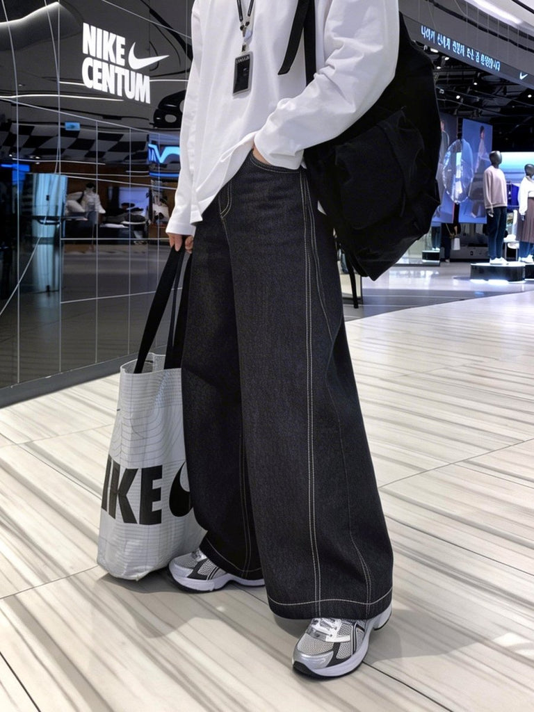 カーブシルエット ワイドデニムパンツ OR5104 – 韓国メンズ
