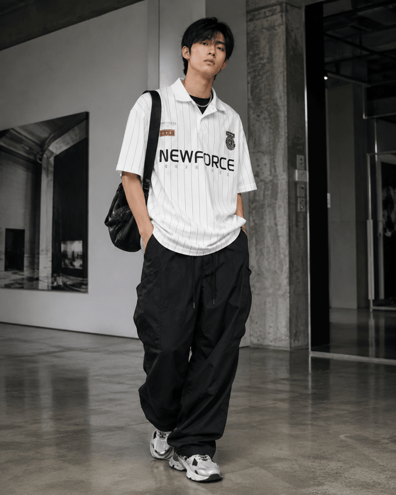 ピンストライプ ユニフォームシャツ OR5265 – 韓国メンズファッション