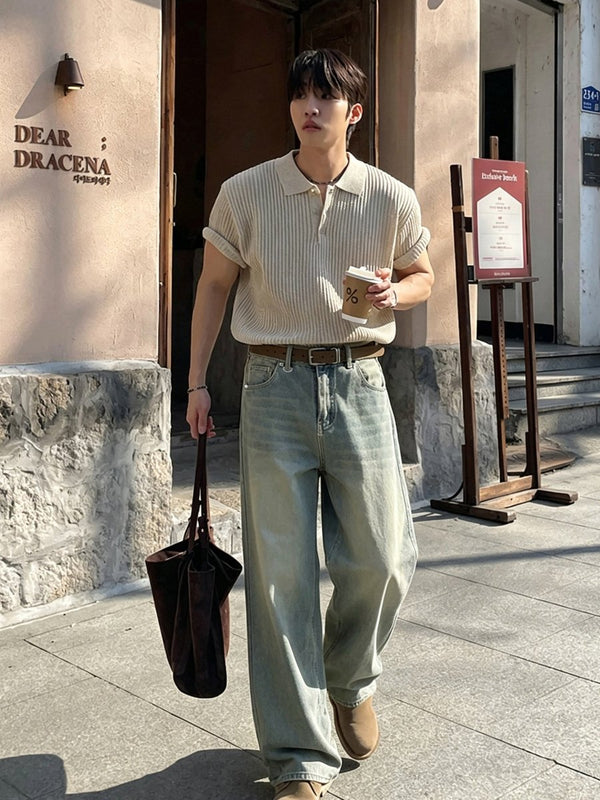 デニムウォッシュワイドストレートパンツ OR5458