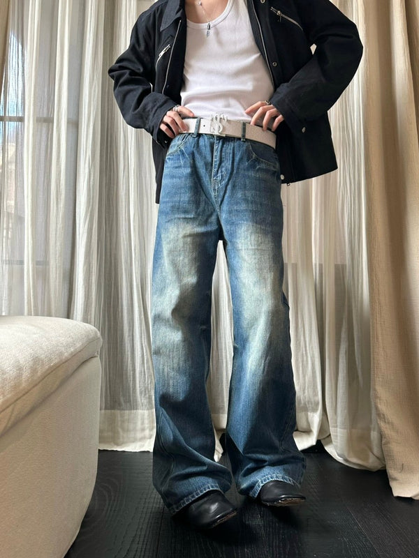 ウォッシュワイドストレートデニムパンツ OR5513
