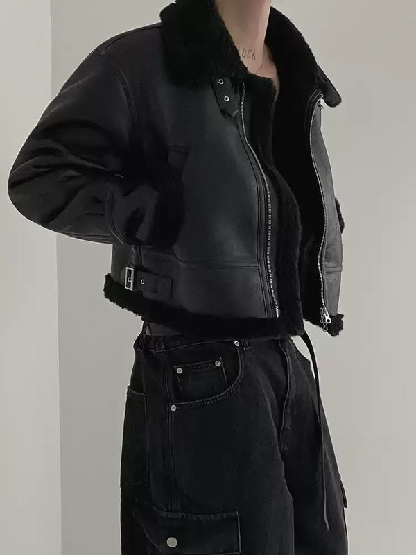 ボアライニングショートレザージャケット OR5646