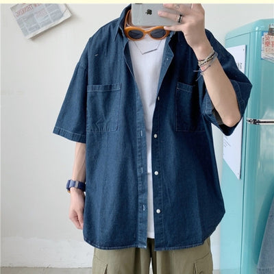 Oversized denim short sleeve jacket OR4470 - 韓国メンズファッション通販 - ORUN - 