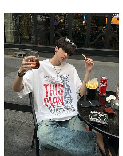 Oversized retro T-shirt OR4220 - ORUN