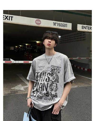 Oversized retro T-shirt OR4220 - ORUN