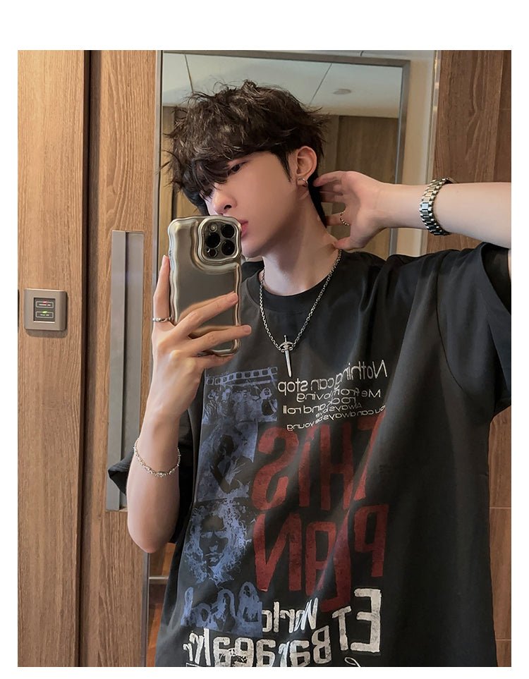 Oversized retro T-shirt OR4220 - ORUN