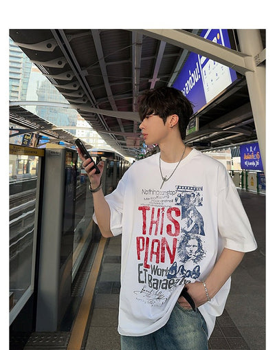 Oversized retro T-shirt OR4220 - ORUN