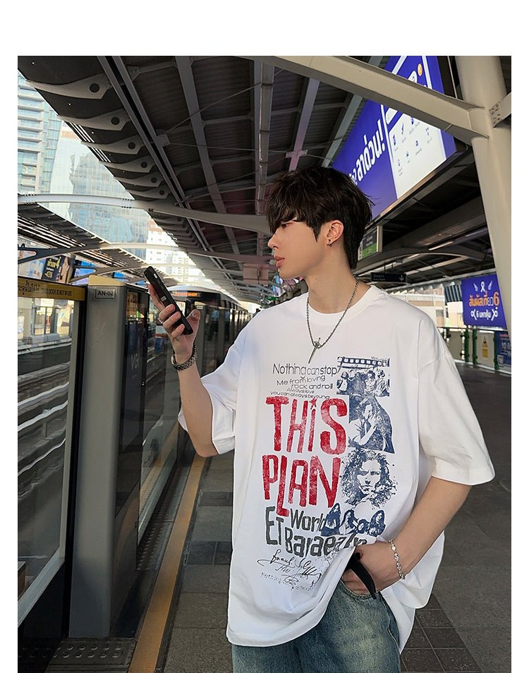 Oversized retro T-shirt OR4220 - ORUN