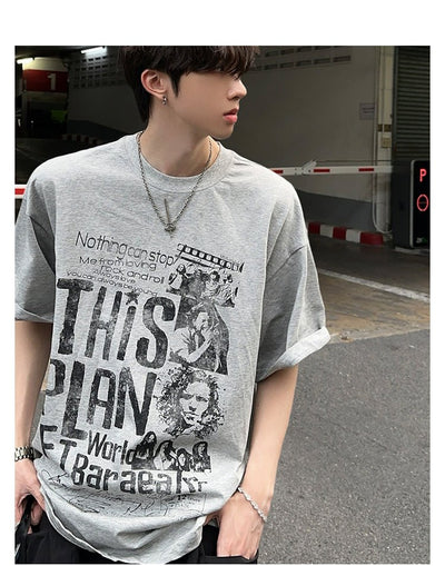 Oversized retro T-shirt OR4220 - ORUN