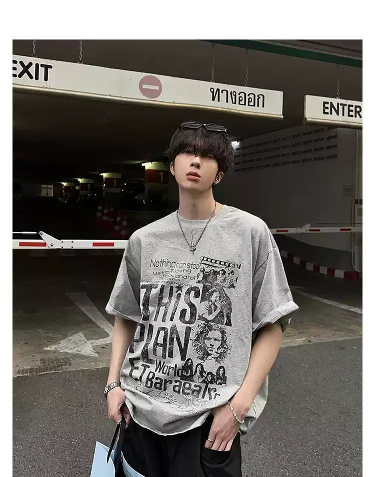 Oversized retro T-shirt OR4220 - ORUN