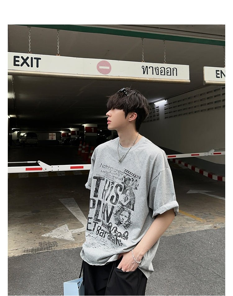 Oversized retro T-shirt OR4220 - ORUN