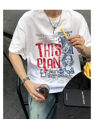 Oversized retro T-shirt OR4220 - ORUN