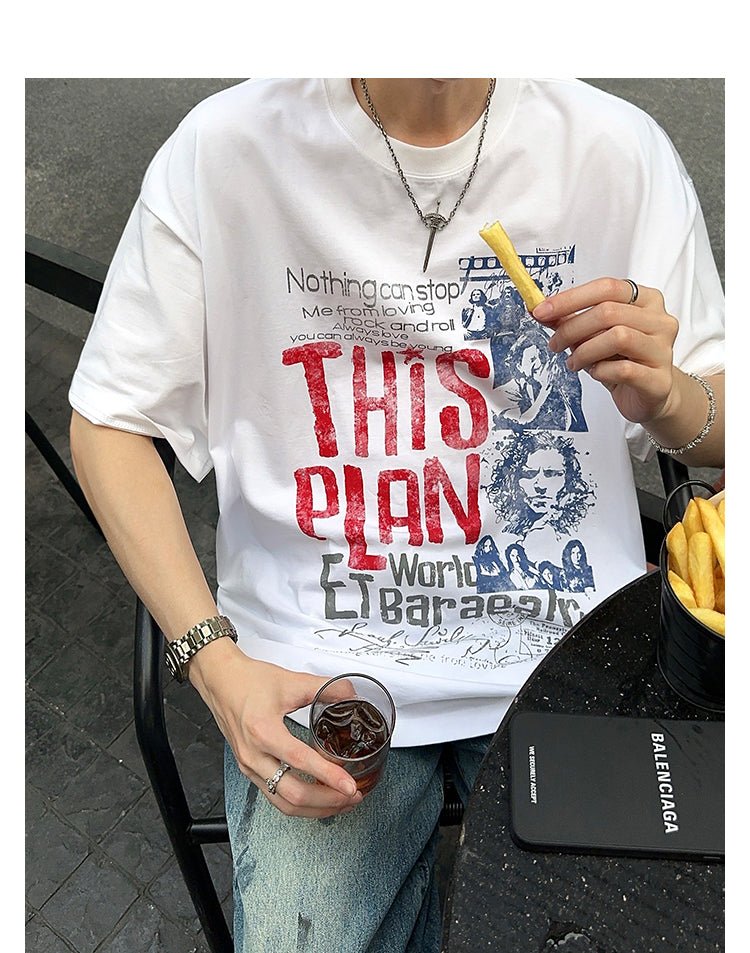 Oversized retro T-shirt OR4220 - ORUN