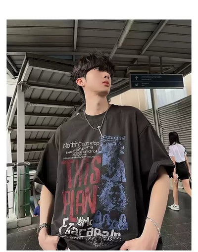 Oversized retro T-shirt OR4220 - ORUN