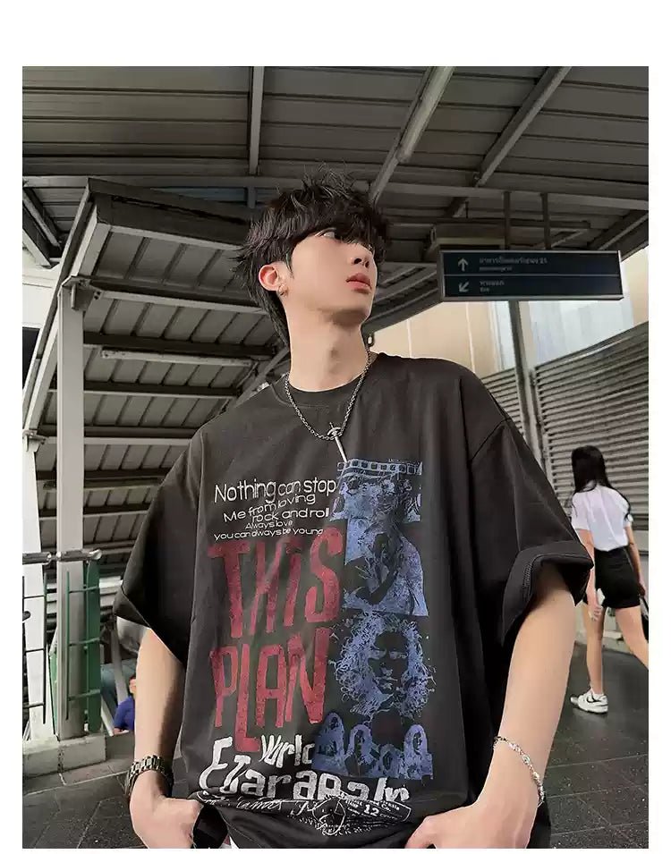 Oversized retro T-shirt OR4220 - ORUN