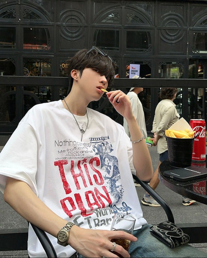 Oversized retro T-shirt OR4220 - ORUN