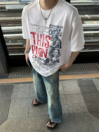 Oversized retro T-shirt OR4220 - ORUN