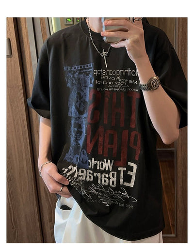 Oversized retro T-shirt OR4220 - ORUN