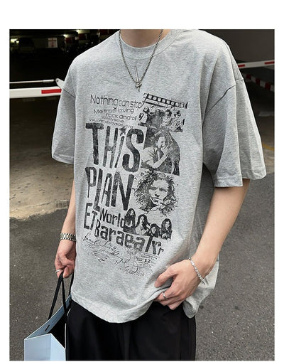 Oversized retro T-shirt OR4220 - ORUN