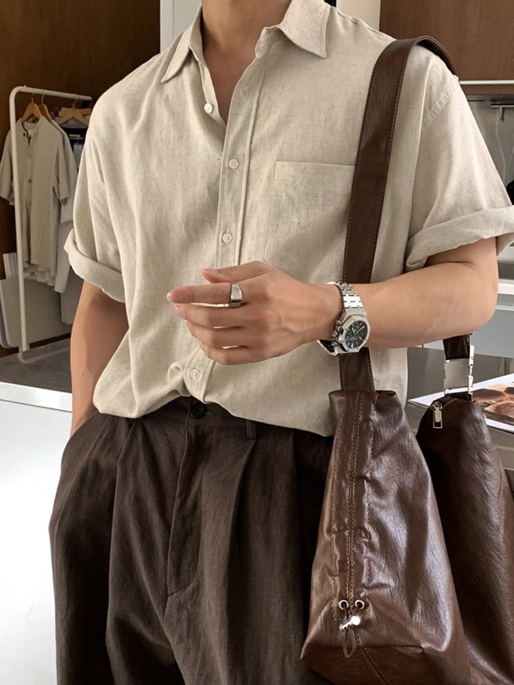 Plain short sleeve shirt OR3287 - ORUN
