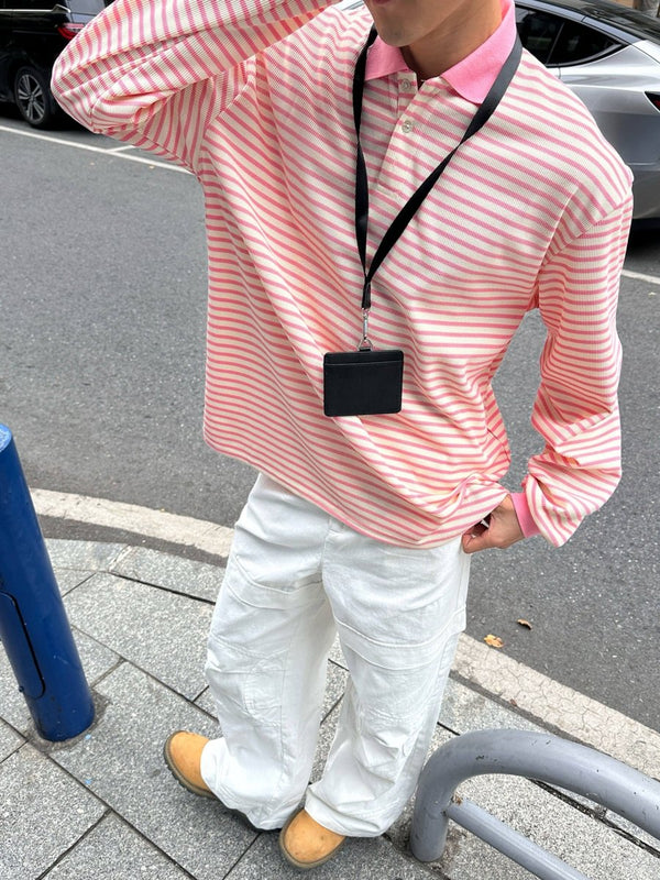 コントラストストライプ POLOロンT OR5068