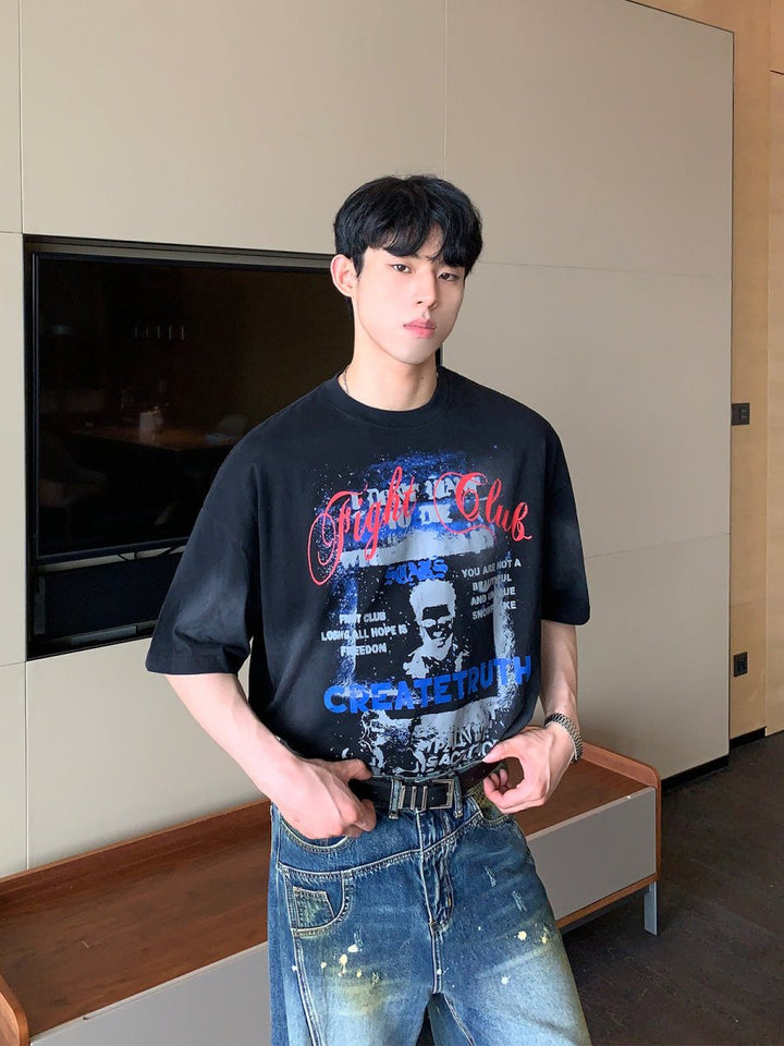 Printed short sleeve T-shirt OR3377 – 韓国メンズファッション