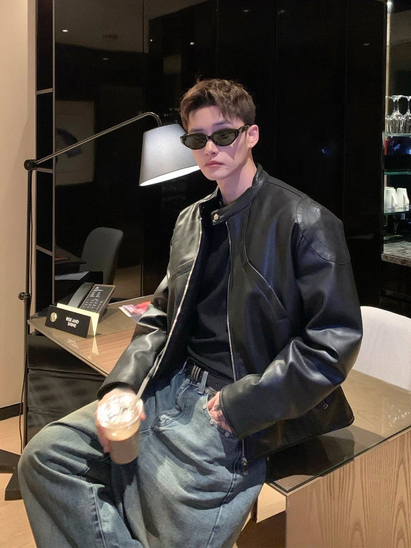 ミニマルスタンドPUレザーライダーズ OR4841 - 韓国メンズファッション通販 - ORUN - 