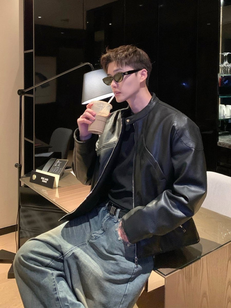 ミニマルスタンドPUレザーライダーズ OR4841 - 韓国メンズファッション通販 - ORUN - 