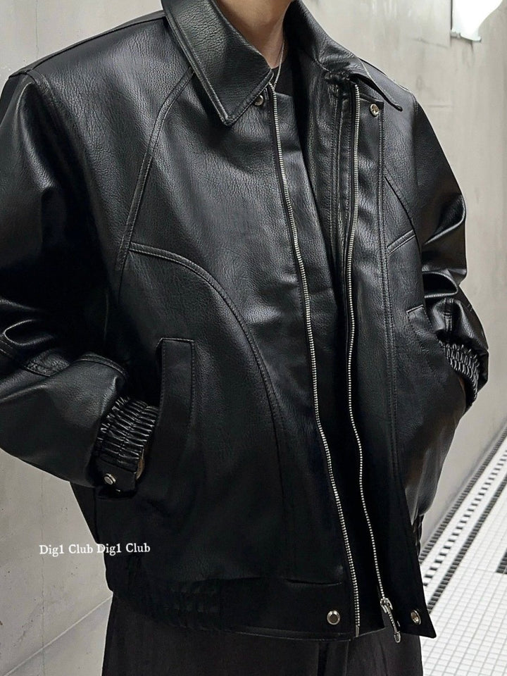 ヴィンテージライク マットPUレザージャケット OR4929 – 韓国メンズ