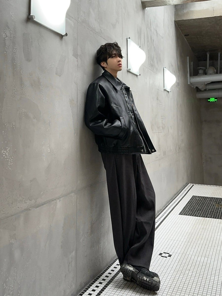 ヴィンテージライク マットPUレザージャケット OR4929 – 韓国メンズ