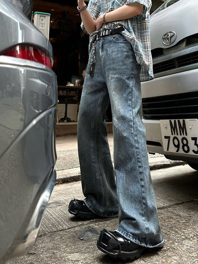 Retro denim mop pants OR3039 - ORUN