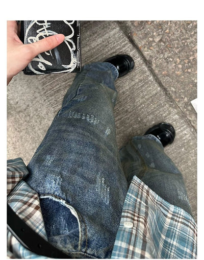 Retro denim mop pants OR3039 - ORUN