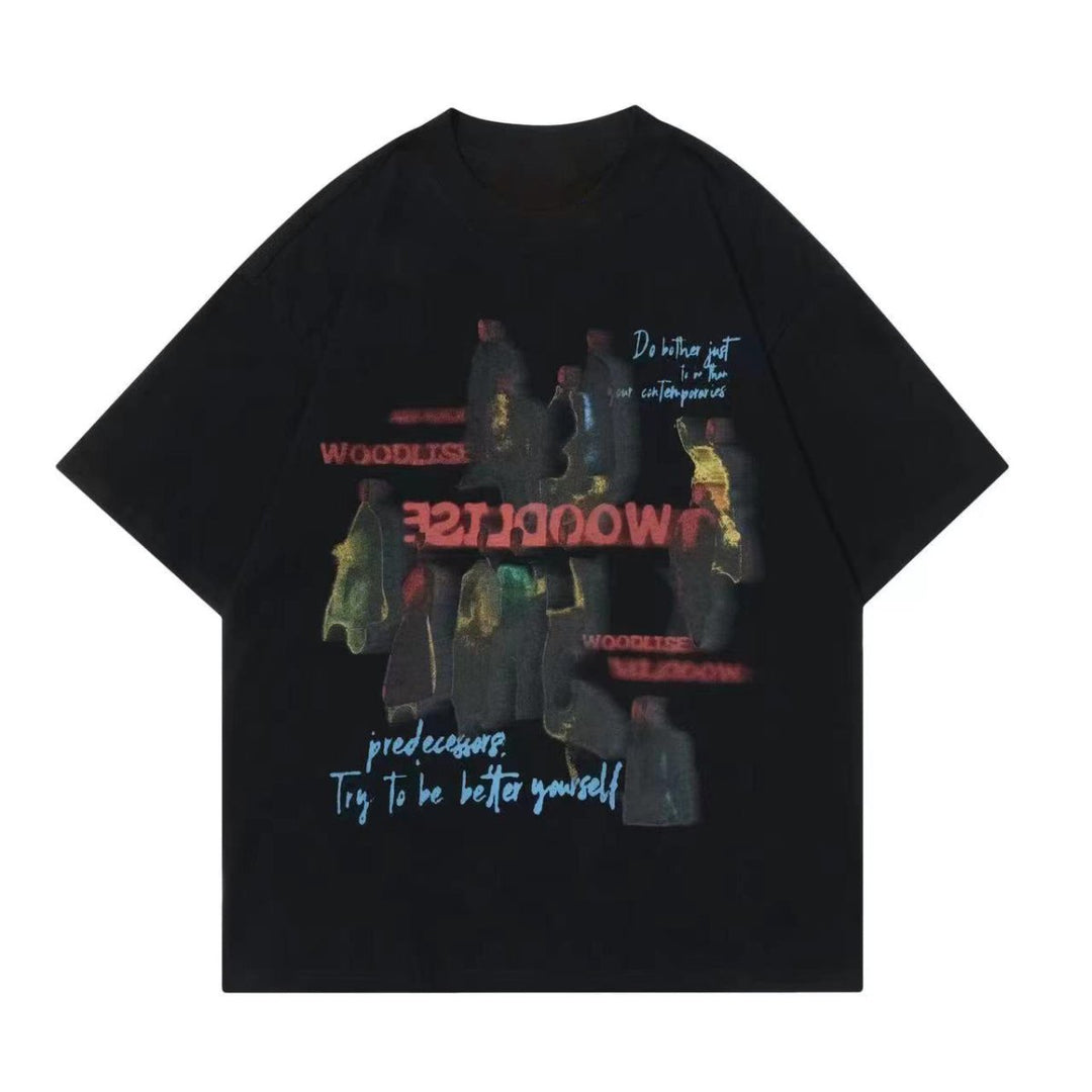 Retro print T-shirt OR3362 – 韓国メンズファッション通販 - ORUN -