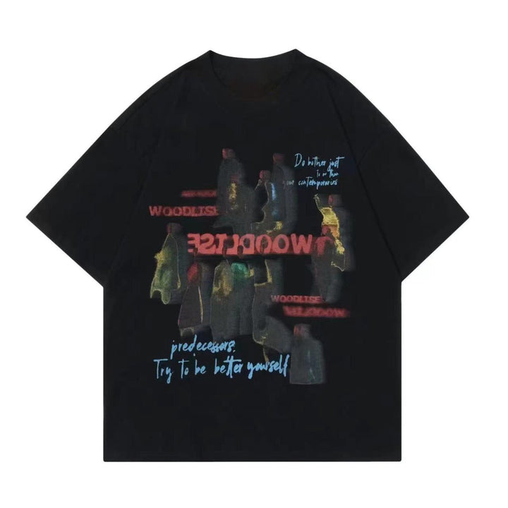 Retro print T-shirt OR3362 – 韓国メンズファッション通販 - ORUN -