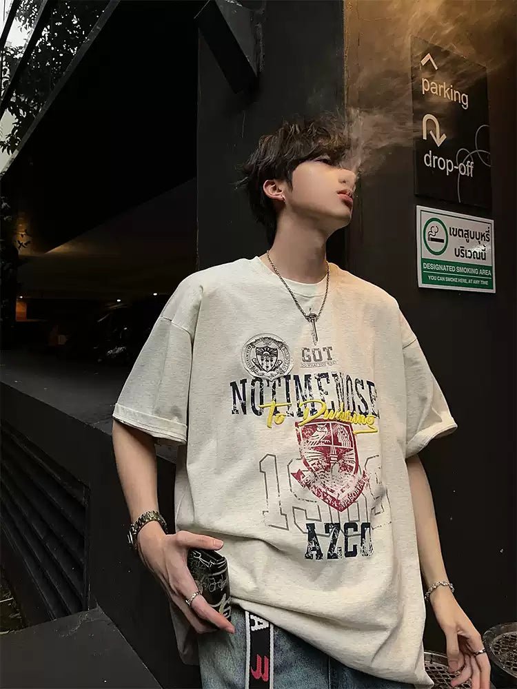 Retro print T-shirt OR4218 - ORUN