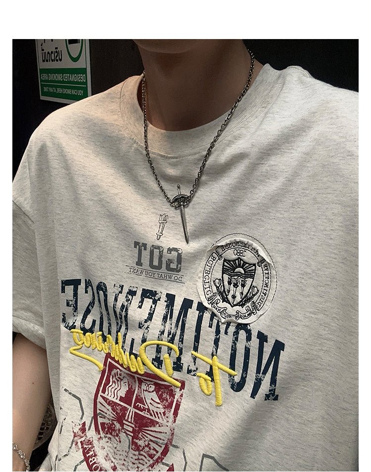Retro print T-shirt OR4218 - ORUN
