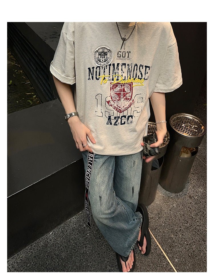 Retro print T-shirt OR4218 - ORUN