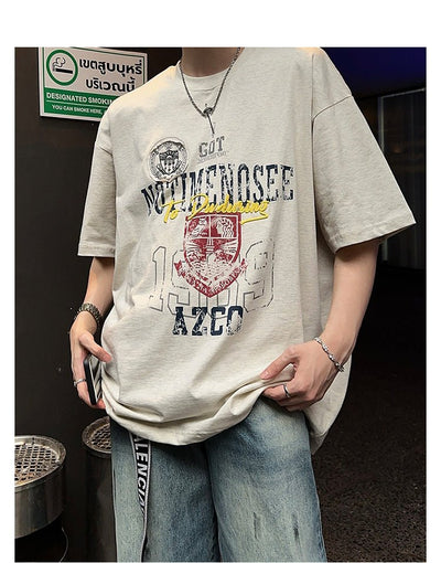 Retro print T-shirt OR4218 - ORUN