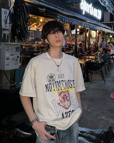 Retro print T-shirt OR4218 - ORUN