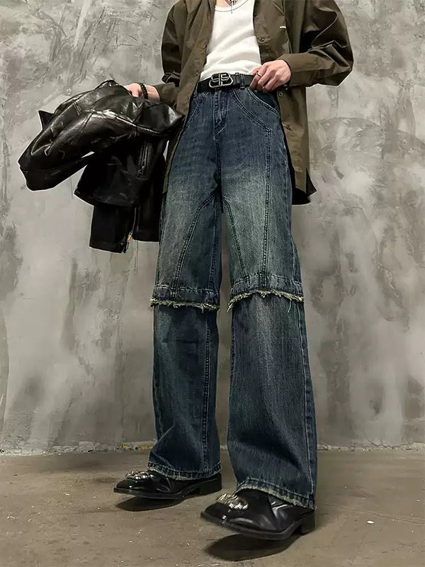 Retro wash denim pants OR4158