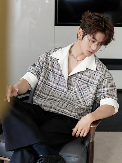 Reversible check shirt OR4393 - 韓国メンズファッション通販 - ORUN - 